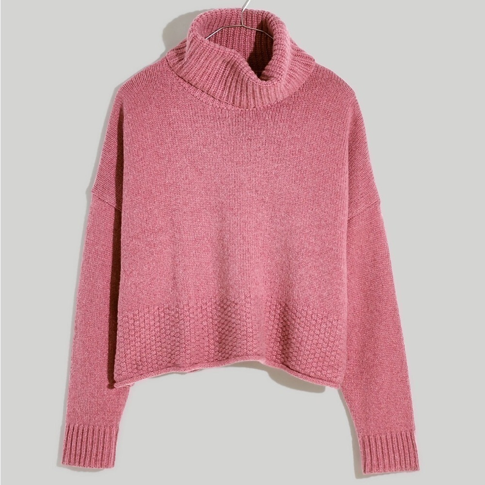 Madewell Sadler turtleneck sweater heather mauve